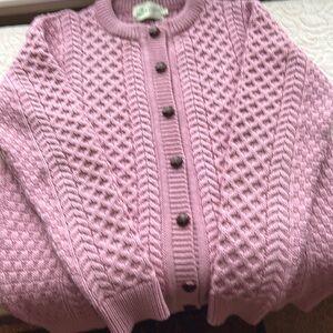 Irish rose wool pink cardigan